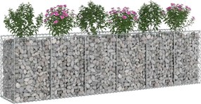 vidaXL Ανασηκωμένο κρεβάτι gabion 2 pcs Ασημί