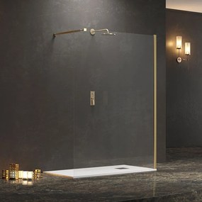 Πάνελ Ντουζιέρας Σταθερό Walkin 1 WAL1O60 8mm Clear-Gold Karag 60 x200cm Αλουμίνιο,Γυαλί