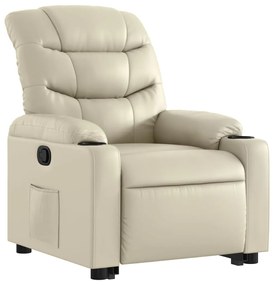 vidaXL Πολυθρόνα Ανακλινόμενη με Ανύψωση Κρεμ από Συνθετικό Δέρμα