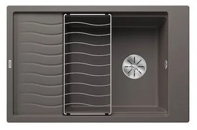 Blanco Elon XL 6 S Volcano Grey SILGRANIT™ PuraDur™ Γρανιτένιος Νεροχύτης Ένθετος με 1 Γούρνα και Πλέγμα Αποστράγγισης 78x50cm