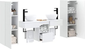 vidaXL Σετ Επίπλων Μπάνιου 5 τμχ. Λευκό 33 x 34,5 x 100 εκ