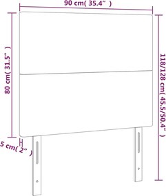 vidaXL Κεφαλάρι Κρεβατιού LED Κρεμ 90x5x118/128 εκ
