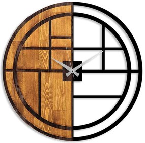 Ρολόι Τοίχου 539TNL1147 56x3x56cm Walnut-Black Wallity Metal,Wood