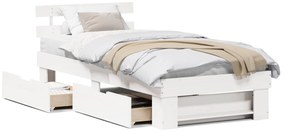 vidaXL Σκελετός Κρεβατιού Λευκό 75 x 190 cm Συμπαγές ξύλο πεύκου