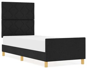 vidaXL Σκελετός Κρεβατιού με κεφαλάρι Μαύρο 80 x 200 cm ύφασμα