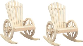 vidaXL Πολυθρόνες Κουνιστές Adirondack 2 τεμ. από Μασίφ Ξύλο Ελάτης