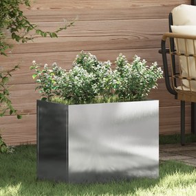 vidaXL Γλάστρα Κήπου Ασημί 50 x 32 x 40 εκ. Ανοξείδωτο ατσάλι