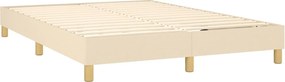 vidaXL Κρεβάτι Boxspring με Στρώμα &amp; LED Κρεμ 140x200 εκ. Υφασμάτινο