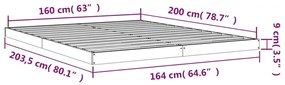 ΠΛΑΙΣΙΟ ΚΡΕΒΑΤΙΟΥ ΛΕΥΚΟ 160 X 200 ΕΚ. ΑΠΟ ΜΑΣΙΦ ΞΥΛΟ ΠΕΥΚΟΥ 823435