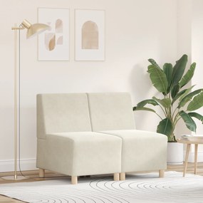 vidaXL Καθίσμα Σαλονιού 2 pcs Κρεμ 55 x 74 x 82 εκ. Βελούδο