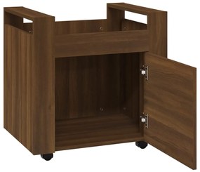 vidaXL Τρόλεϊ Γραφείου Καφέ Δρυς 60x45x60 εκ. από Επεξεργασμένο Ξύλο