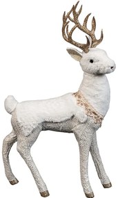 Χριστουγεννιάτικη Διακοσμητική Φιγούρα Ελάφι 23727 34x12x50cm White-Gold