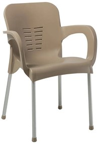 Καρέκλα - Πολυθρόνα Feast PP cappucino-αλουμίνιο γκρι 59x58x81 εκ.