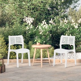 Καρέκλες Κήπου 2 τεμ. Λευκές από Πολυπροπυλένιο