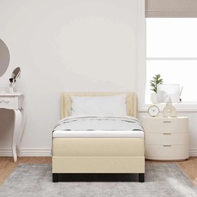 vidaXL Κρεβάτι box spring με στρώμα με στρώμα Κρεμ 90 x 200 cm