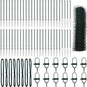 vidaXL Στύλος Περιφράξεων Πράσινο 100 x 0,5 μ (πλέγμα 36 χιλ.)