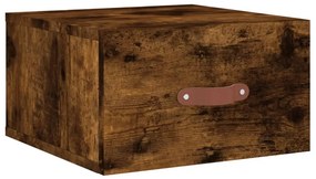 vidaXL Κομοδίνο Επιτοίχιο Καπνιστή Δρυς 35 x 35 x 20 εκ.