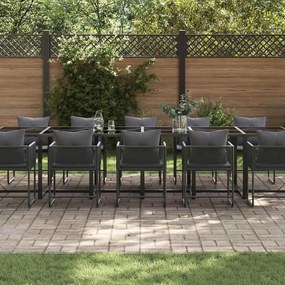 vidaXL Σέτ φαγητού για κήπο 13 pcs Μαύρο Ατσάλι