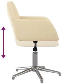 vidaXL Καρέκλα Γραφείου Περιστρεφόμενη Κρεμ Υφασμάτινη