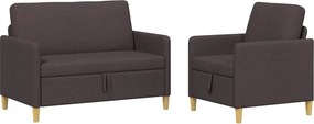 vidaXL Σαλονάκι Σετ Με Αποθηκευτικό Χώρο 2 pcs Σκούρο Καφέ Πολυεστέρας