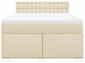 ΚΡΕΒΑΤΙ BOXSPRING ΜΕ ΣΤΡΩΜΑ ΚΡΕΜ 160X200 ΕΚ. ΥΦΑΣΜΑΤΙΝΟ 3285958