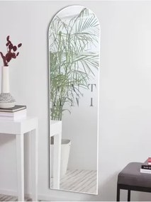 Stewehome Διακοσμητικός καθρέφτης τοίχου MDF οβάλ Λευκό 165x45 cm