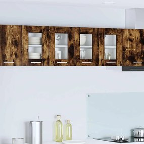 vidaXL Κρεμαστό ντουλάπι Riga 2 pcs Καπνιστό Δρύς 60 x 31 x 40 εκ