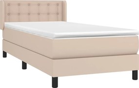 vidaXL Κρεβάτι Boxspring με Στρώμα Καπουτσίνο 100x200εκ.από Συνθ.Δέρμα