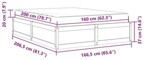 Κρεβάτι με Στρώμα Λευκό 160x200 εκ Μασίφ Ξύλο Πεύκου - Λευκό