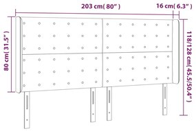 Κεφαλάρι με Πτερύγια Ανοιχτό Γκρι 203x16x118/128 εκ. Βελούδινο 3120080