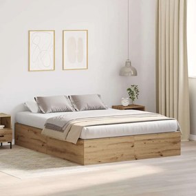 vidaXL Κρεβάτι Artisan Oak 140x190 cm
