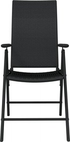 vidaXL Σετ Τραπεζαρίας Κήπου 7 Τεμαχίων Μαύρο