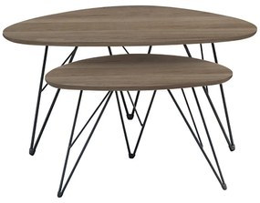 NANCY ΚΑΡΥΔΙ MDF ΣΕΤ 2 ΤΡΑΠΕΖΑΚΙΑ 90X60X45-60X40X39εκ. ZITA PLUS 90X60X45/60X40X39εκ.