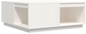 vidaXL Τραπεζάκι Σαλονιού Λευκό 100x101x40,5 εκ. από Μασίφ Ξύλο Πεύκου