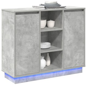 vidaXL Σκορπιός με LED Γκρι Σκυρόδεμα 90x32x75 εκ. Επεξεργασμένου Ξύλου