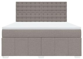 vidaXL Κρεβάτι Boxspring με Στρώμα Taupe 180x200 εκ. Υφασμάτινο
