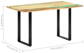 Τραπεζαρία 140 x 70 x 76 εκ. από Μασίφ Ανακυκλωμένο Ξύλο - Πολύχρωμο