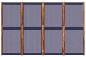 Διαχωριστικό Δωματίου με 4 Πάνελ Σκούρο Μπλε 280 x 180 εκ. - Μπλε