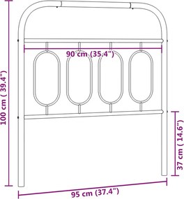 vidaXL Ανταλλακτικό κεφαλάρι Λευκό 90 εκ. Μεταλλικό