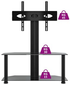 vidaXL Βάση Τηλεόρασης Γωνιακή 2 Επιπέδων για 32-70 Ιντσών Μαύρη