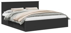 vidaXL Σκελετός Κρεβατιού Μαύρο 200 x 200 cm Επεξεργασμένο ξύλο