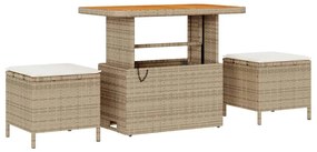 vidaXL Σετ Καναπέ Κήπου με μαξιλάρι 9 pcs Μπεζ Πολυ ράταν