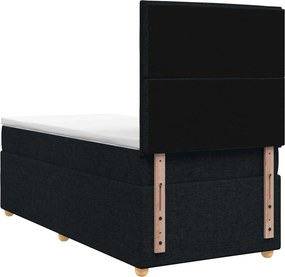 vidaXL Κρεβάτι box spring με στρώμα Μαύρο 80 x 200 cm Ύφασμα