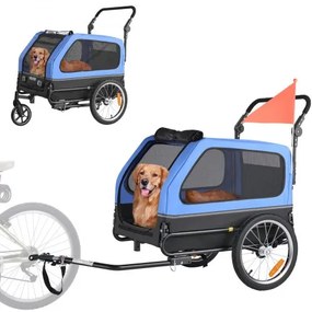 VEVOR Dog Bike Trailer, Supports up to 40 kg, 2-in-1 Pet Stroller Cart Bicycle Carrier for Small &amp; Large Dogs, Easy Folding Frame with Quick Release Wheel, Universal Bicycle Coupler, Internal Leash