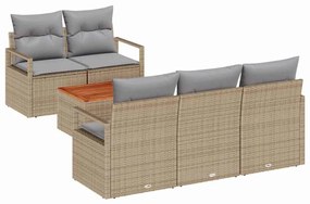 vidaXL Σετ Καναπέ Κήπου 6 pcs Beige, ανοιχτό γκρι