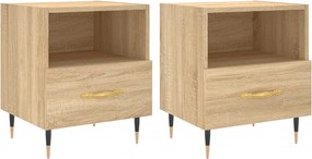 vidaXL Κομοδίνα 2 τεμ. Sonoma Δρυς 40 x 35 x 47,5 εκ. Επεξεργ. Ξύλο