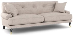 Διθέσιος καναπές Seattle E104, Μπεζ, 195x100x87cm, Ταπισερί, Πόδια: Ρόδες, Ξύλινα