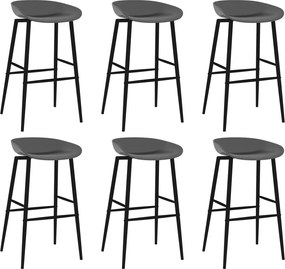 vidaXL Σετ Επίπλων Μπαρ 7 Τεμαχίων Μαύρο / Γκρι