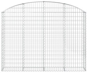 Συρματοκιβώτιο Τοξωτό 200x30x140/160εκ. από Γαλβανισμένο Χάλυβα - Ασήμι