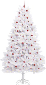 vidaXL Τεχνητό Χριστουγεννιάτικο Δέντρο με Άξονα με βάση Λευκό 300 cm